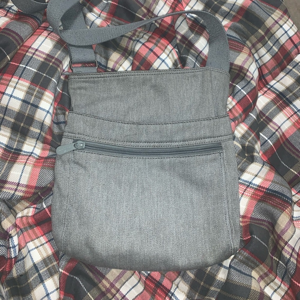 A grey purse
